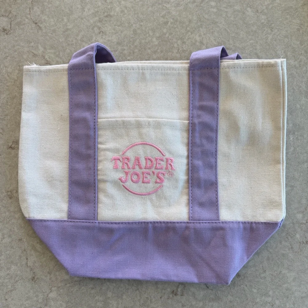 Trader Joe’s Mini Canvas Tote Bag | Pastel | Set of 4 - Picture 9 of 14